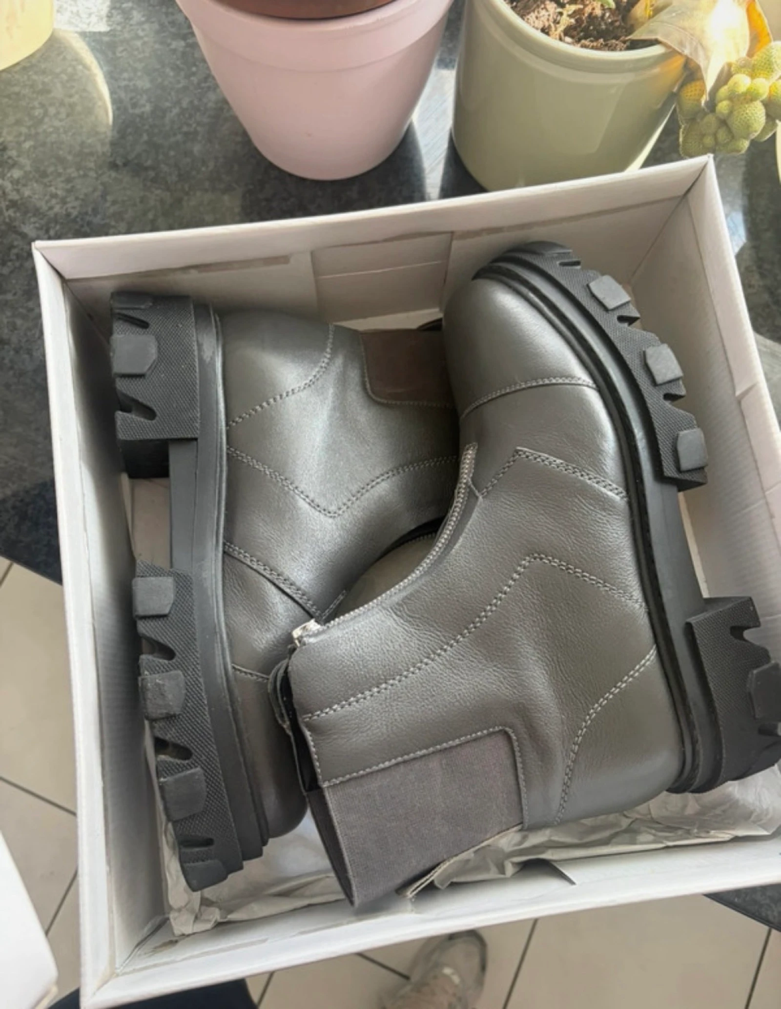 Bota de couro com zíper – photo 5